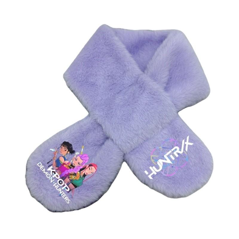 Soft Fashion Rumi Mira Zoey Printing Winter Autumn Warm Scarf Girls Purple Pink Scarves