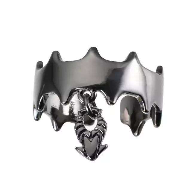 Disney Maleficent and Diablo Scarf and Ring Set BK DISNEY VILLAINS Japan NEW