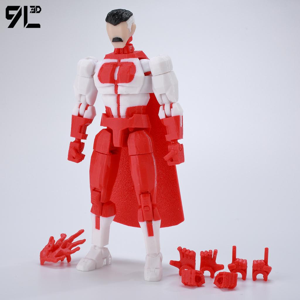 9L3D Superhero Team Invincible Boy Heroes Action Figure Lucky13 Dummy13 Multi-Colored T13 Multi-Jointed Collectible Toys Titan13