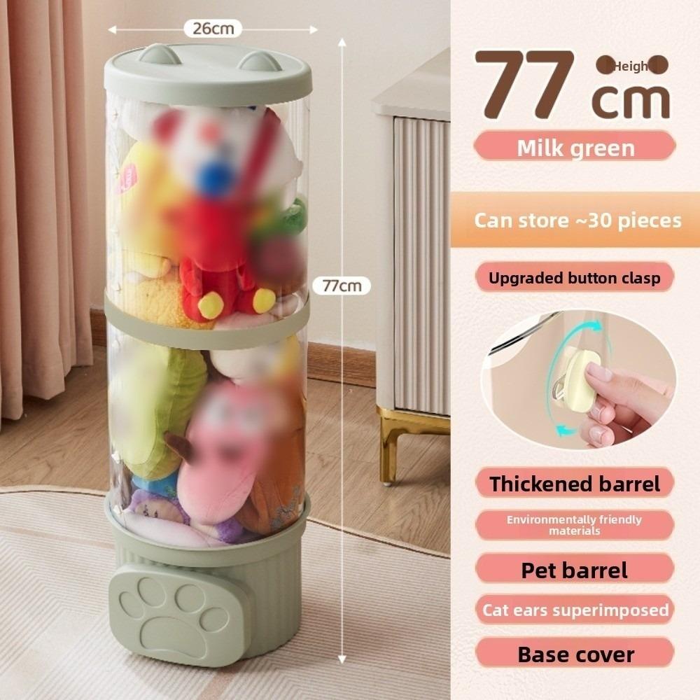 

Мультяшна кігть кота плюшева лялька коробка для зберігання прозоре відро для зберігання подарунки на день народження Green-2 Layers