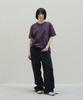 SLOWACID Washed Stamp Short Sleeve T-Shirt [Dark Purple]