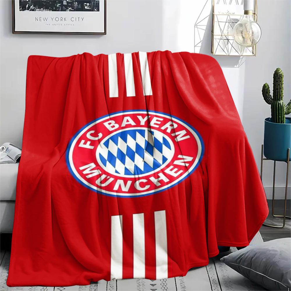 1Pc FC Bayern München Print Flannel Blanket High Quality Warm Comfortable Cover for All Seasons Perfect for Gifts Home Decor