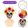Tag der Toten Maske Zuckerschädelmaske mit Rosenverzierungen Maskenballmaske für Halloween Cosplay Party Kostüm Geschenke