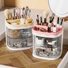 Practical Multi-Functional Desk Organizer Pen Holder Double Layers Rotating Pencils Storage Rack Student Cosmetics Storage Shelf