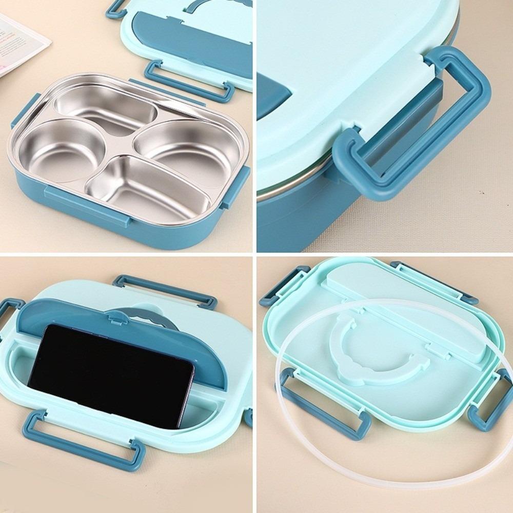 Insulated 4 Compartment Lunch Box Large Capacity Divided Food Storage Container  Worker