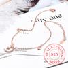 925 Silver Moon & Star Ankle Bracelet for Women, Zircon Minimalist Jewelry,Wedding Party Birthday Gift,Elegant Fashion Accessory