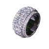 Cao Shi Trendy Hip-Hop Half-Circle Diamond Ring for Men & Women - Shiny Street Style Index Finger Accessory