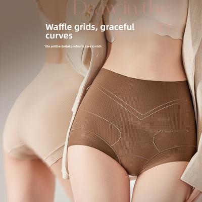 Damen Hohe Taille Schlankmachende und Formende Nahtlose Antibakterielle Postpartum Flache Vorderseite Slips