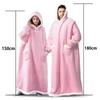Super Long Flannel Blanket Pyjamas with Sleeves Winter Hoodies Sweatshirt Women Men Pullover Fleece Giant Oversized Warm Sleeping Robe