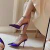 Fashion One Buckle Strap Pointed Toe Hollow Red Sole High Heel Sandals Women's Stiletto Sexy High Heels