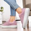 TUINANLE Damen Plateauschuhe Strass Dicksohlen Rosa Designer Schuhe Glänzende Kristall Sneakers Trend Casual Sneakers