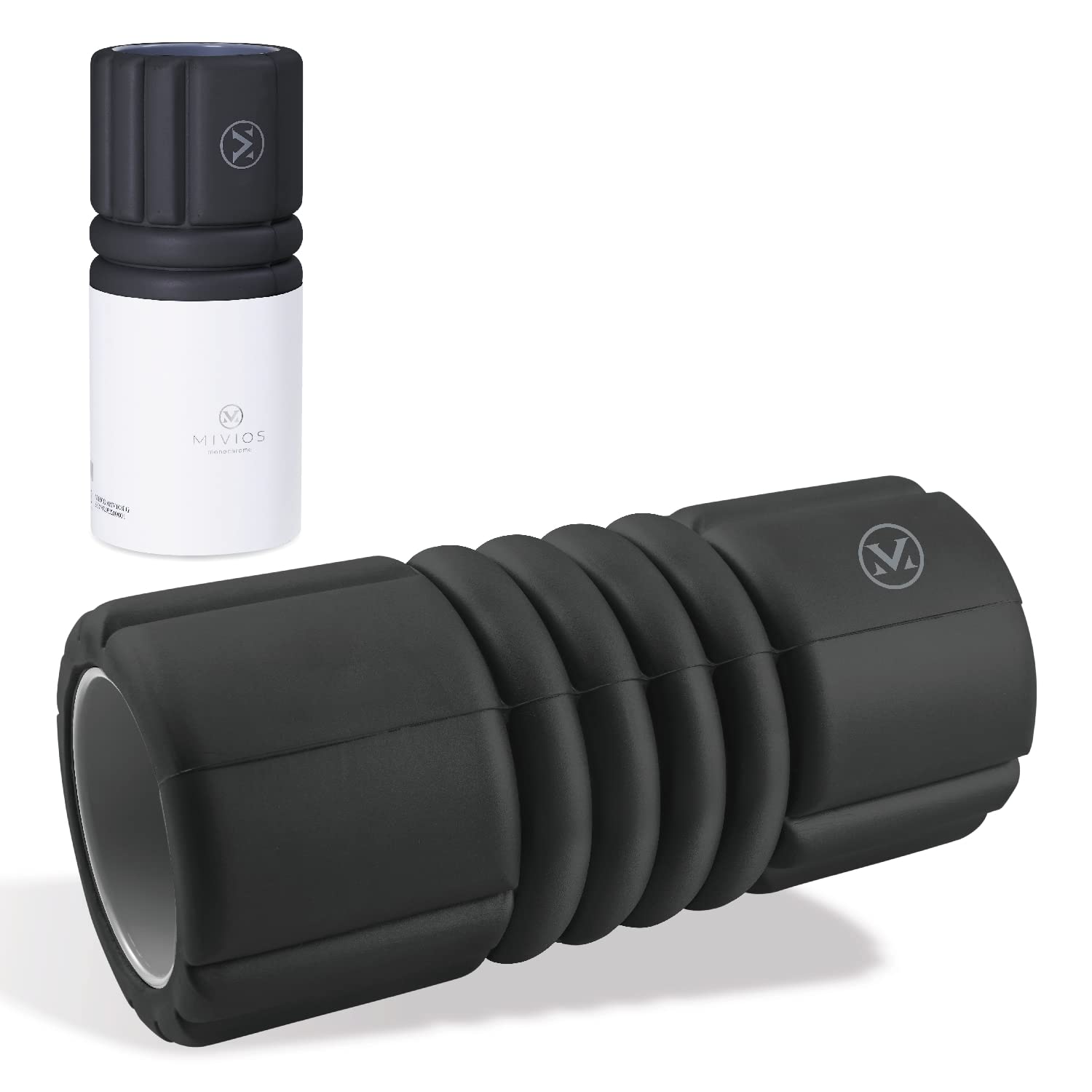 

Alinco MIVIOS Foam Roller, Hard Type, Washable, with Grid, for Myofascial Release, Relaxation, Stretching, and Yoga, Black, AMV103BK