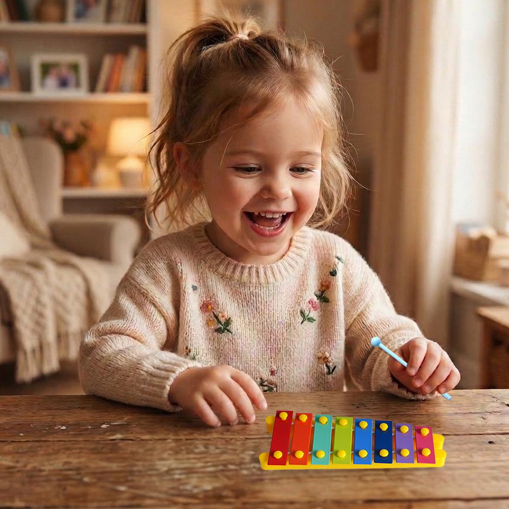 Xylophone pour enfants 8 notes coloré Glockenspiel 14,3 cm Instrument de musique Jouet Cadeau éducatif Pour tout-petits