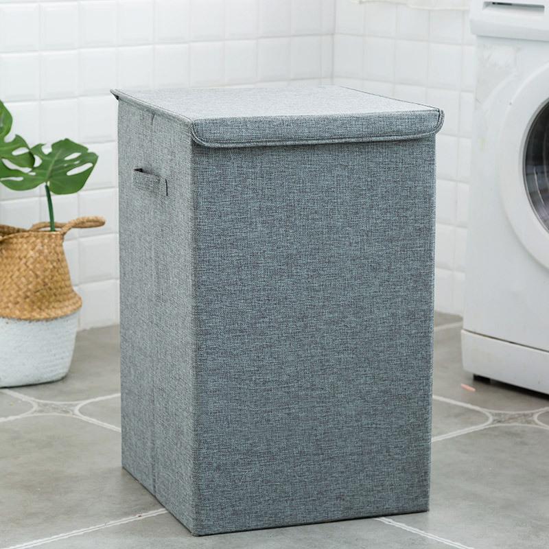 67L Large Capacity Laundry Basket Dirty Clothes Basket Bucket Cotton Folding Square Dirty Clothes Anti-Dust Storage Basket