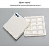Shimingke 12-Grid Ceramic Palette with Lid - Easy To Clean for Oil and Watercolor Painting