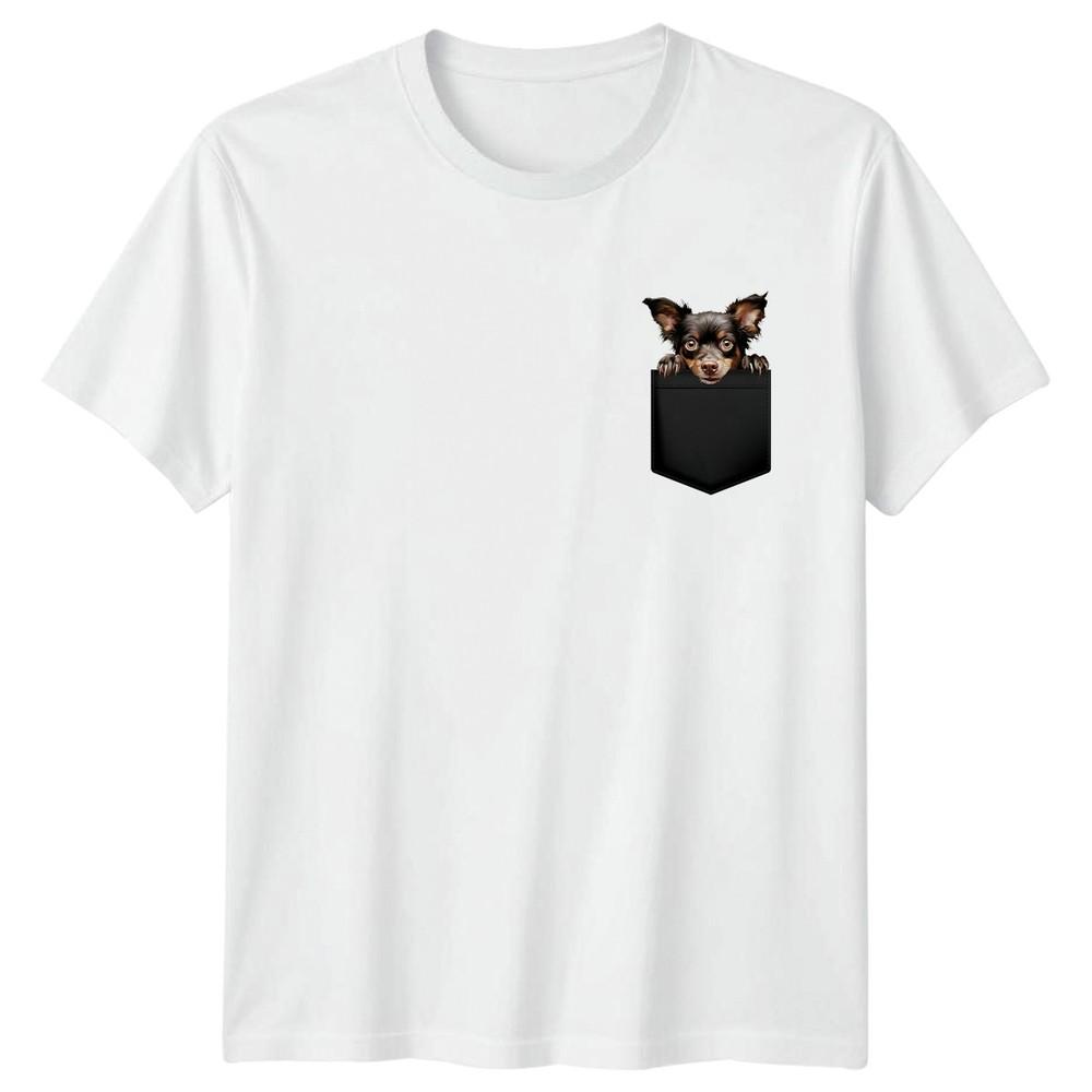 Small Dog In Pocket Dogs Animals Unisexs TShirt Unisexs Tee Graphic Shirt S