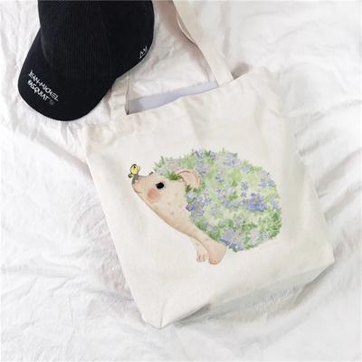 Damska Urocza Płócienna Torba na Ramię Tote Bag Harajuku Damska Torba na Ramię Sztuka Abstrakcyjna Nowa Codzienna Duża Pojemność.