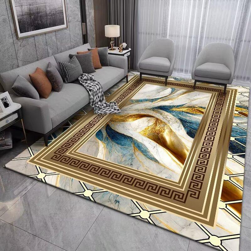 

Nordic Black Gold Carpets Living Room Marble Sofa Large Area Rug Entrance Non-slip Door Mat Kitchen Hallway Balcony Decor Rugs 60*90cm