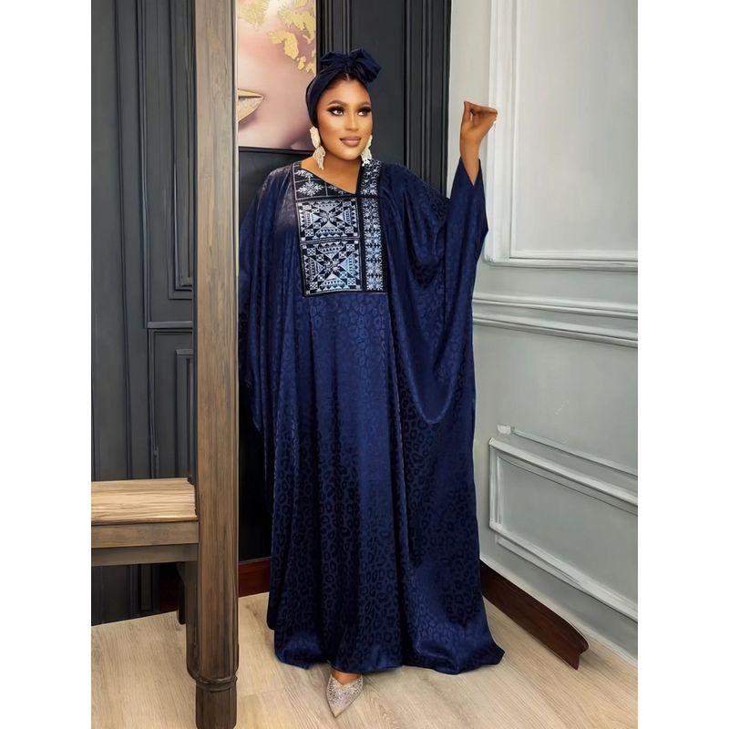 African Ethnic Style Jacquard Large Swing Robe Middle East Women's Clothing V-neck Batwing Sleeve 150.00kg Plus Size Dress Dress