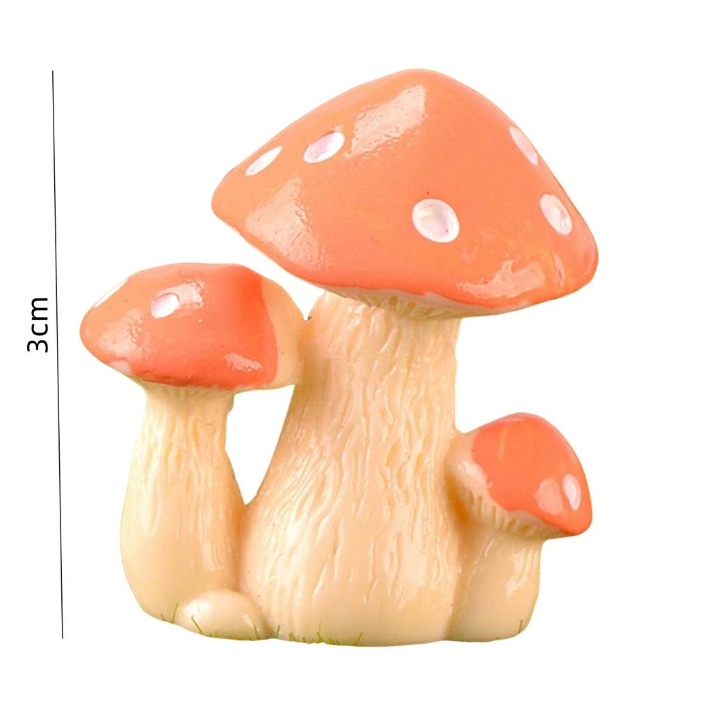 Mini Artificial Mushroom Figurine Resin Simulate Fake Mushroom Miniatures Fairy Garden Miniature Landscape Lawn Decorations