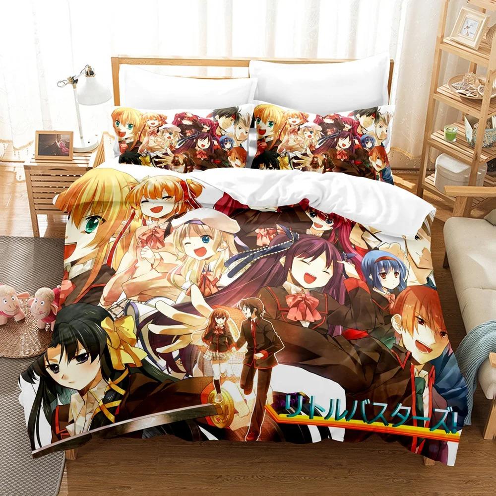 Little Busters! Bedding Set Duvet Cover Pillowcases Twin Full Queen King Boy Girl Kids Bed Linen 3D Print Anime Duvet Cover Sets