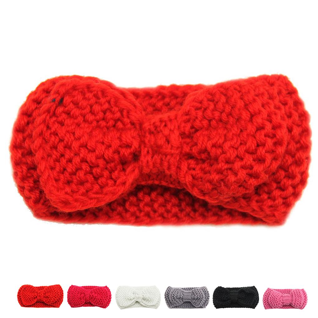 Sweet Children Bowknot Hair Band Knitted Headband Kids Toddler Infant Headdress Accessories