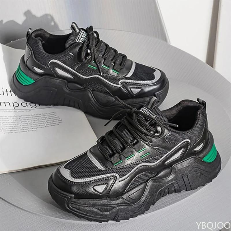 

Женская новая повседневная обувь дышащая белая обувь кроссовки на толстой подошве удобные модные универсальные женские туфли Zapatos Mujer 40 чёрный