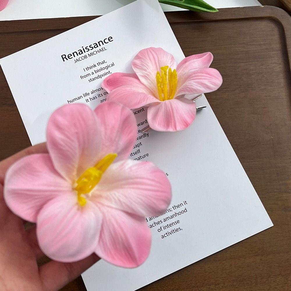 Korean Style Tulip Flower Hairpin Cloth Simulation Flower Hair Clip Sweet   Beach