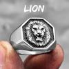 Lion King Animal Stainless Steel Mens Womens Rings Punk Trendy Unique for Couple Male Biker Jewelry Creativity Gift