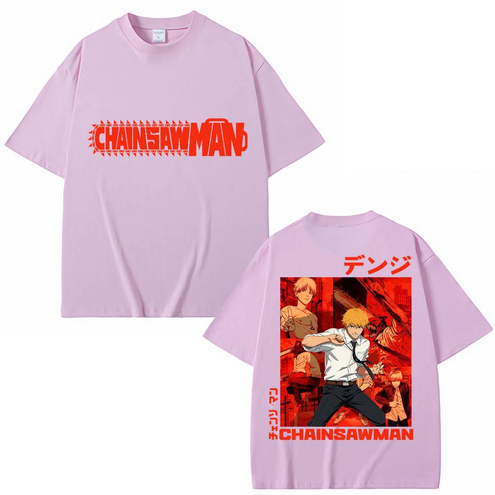 90s Japanese Anime Chainsaw Unisex Graphic T Shirt Unisex Women Fashion Vintage Cosplay Tshirts Oversized Cotton Casual Tshirt Male