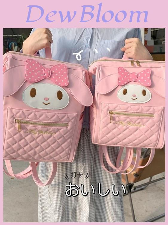 Hello Kitty Cartoon Pu Backpack For Women And Teens With Spacious Storage For Daily Use