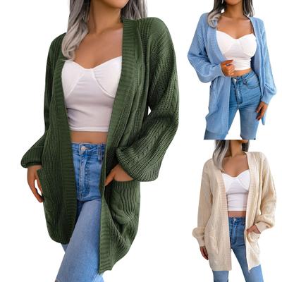 Women Open Front Long Knit Cardigan Sweater