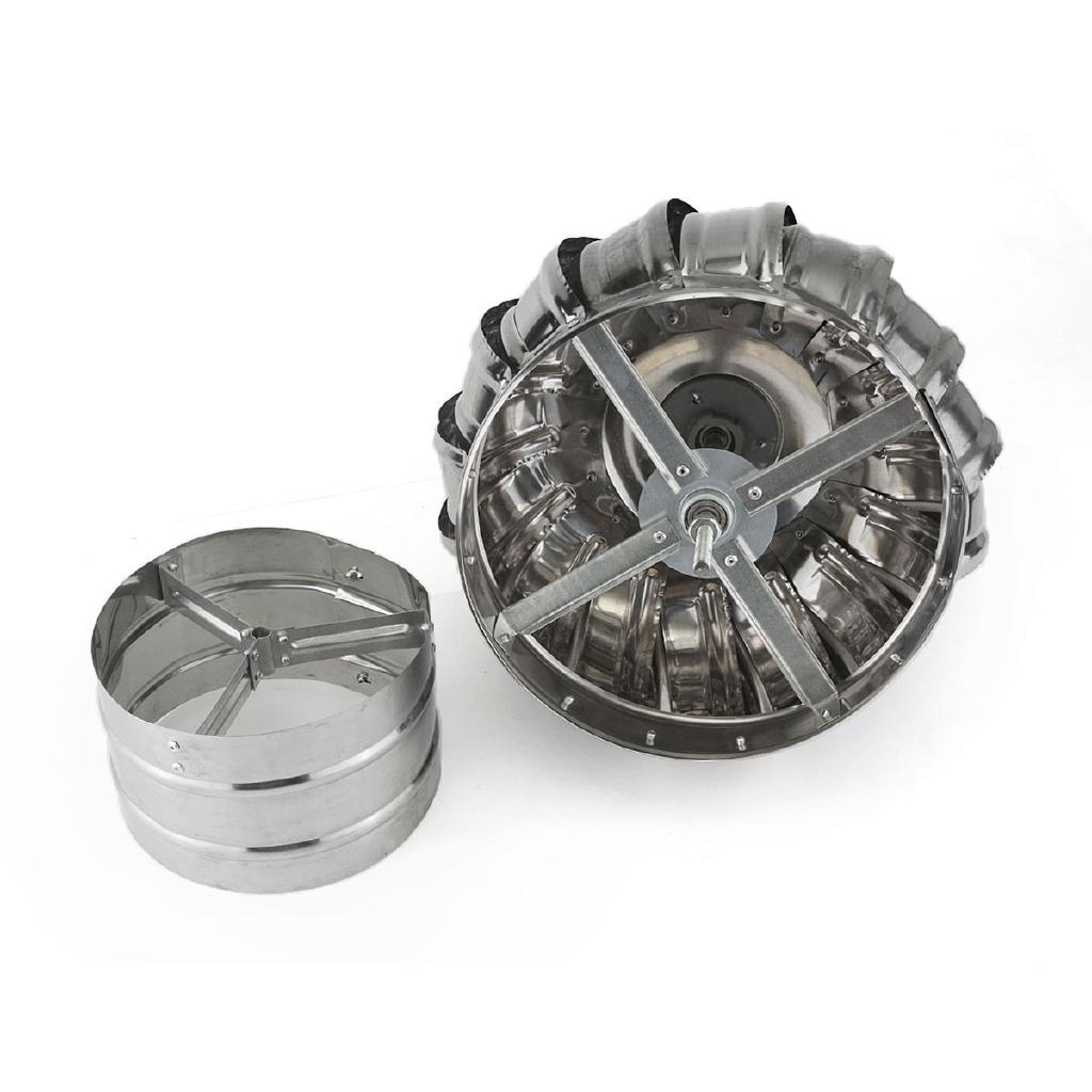 Dachventilator, Windkraftanlagen, Entlüftung, Dachbodenventilator, Edelstahl, silberfarben, 270 mm x 240 mm x 150 mm