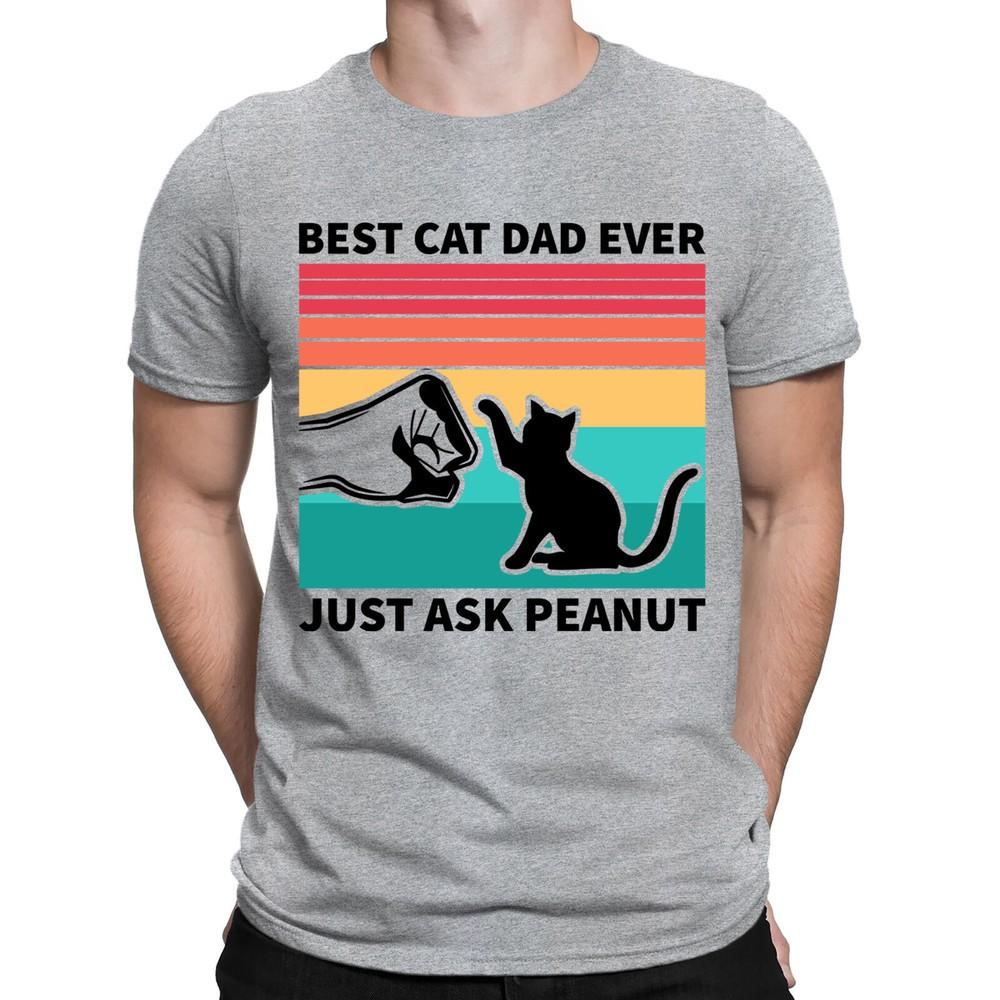Personalised Your Name Best Cat Dad Ever Fathers Day Mens TShirts NED 2T1A1 2XL