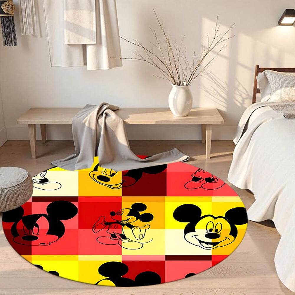 Minnie Mouse Round Floor Rug Design for Dormitory Living Rooms Foyer Balcony Anti-slip Round Rug Office home decor Perfect Gift for Friends Family