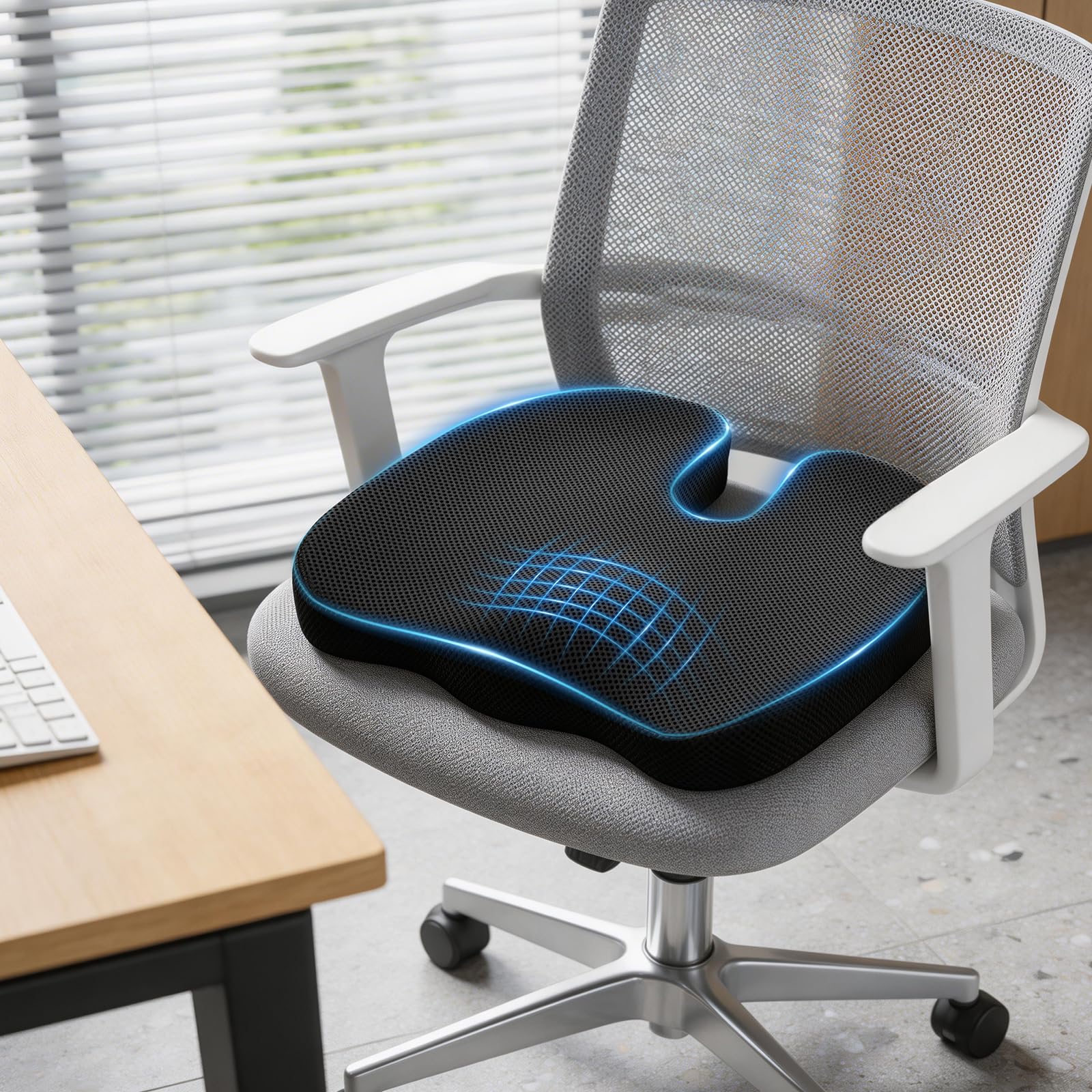 

Glorlummi Chair Cushion Seat Pad [2026 New Release] Comfortable Seating Chair Pad, Low-Rebound Cushion, Highly Breathable, Washable Cover, Non-Slip, H