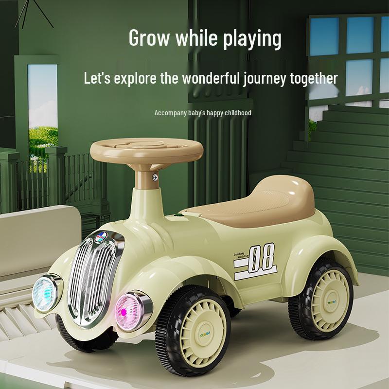 Balance Scooter im Vintage-Stil für Kinder von 1-3 Jahren - Wackel-Spielzeugauto für Kleinkinder