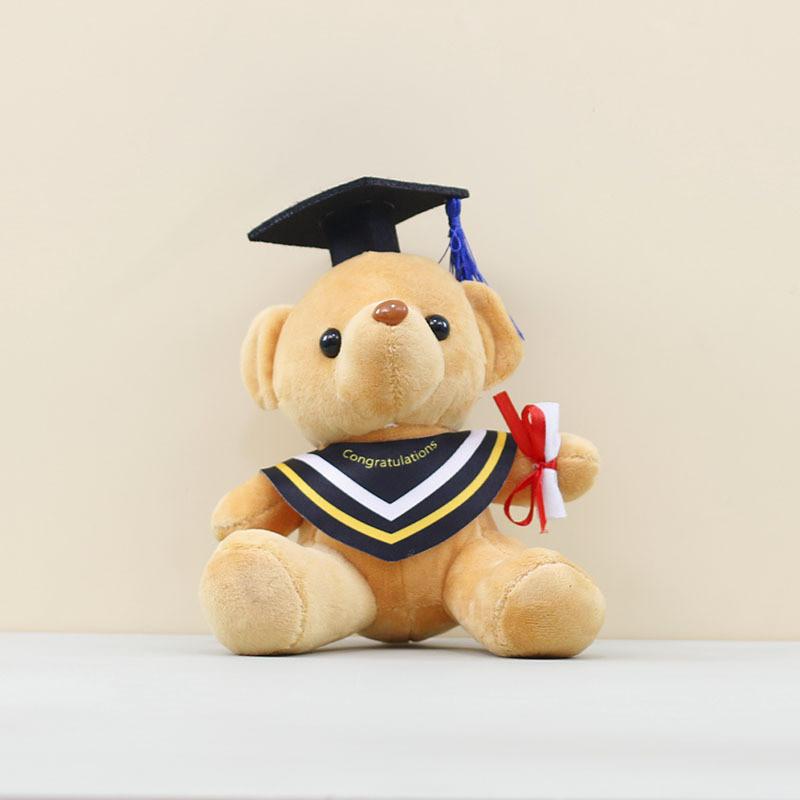 Doctor Teddy Hat Bear Cartoon Plush Toys Students Graduation Souvenir Gift Doll