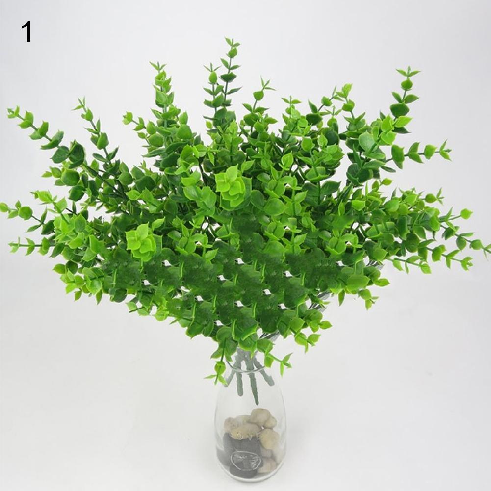 Artificial Plants Green Eucalyptus Christmas Wreath for Wedding Home Balcony Bonsai Decoration Plastic Tortoiseshell Leaf