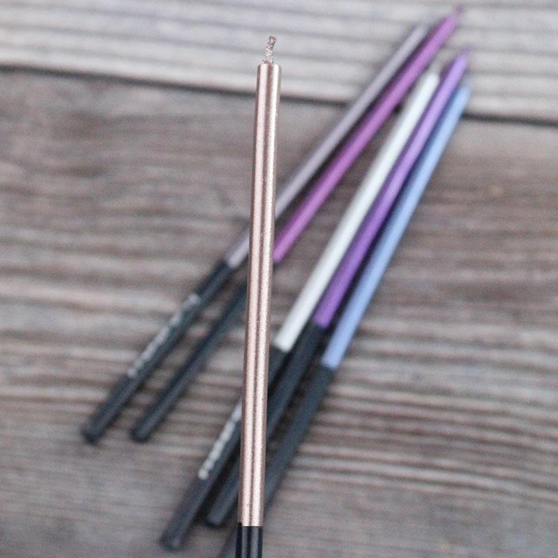 Birthday Party Candles 6 Pack Simple Electroplated Metal Color Straight Rod Wedding Decoration Arrangement Cake Candles