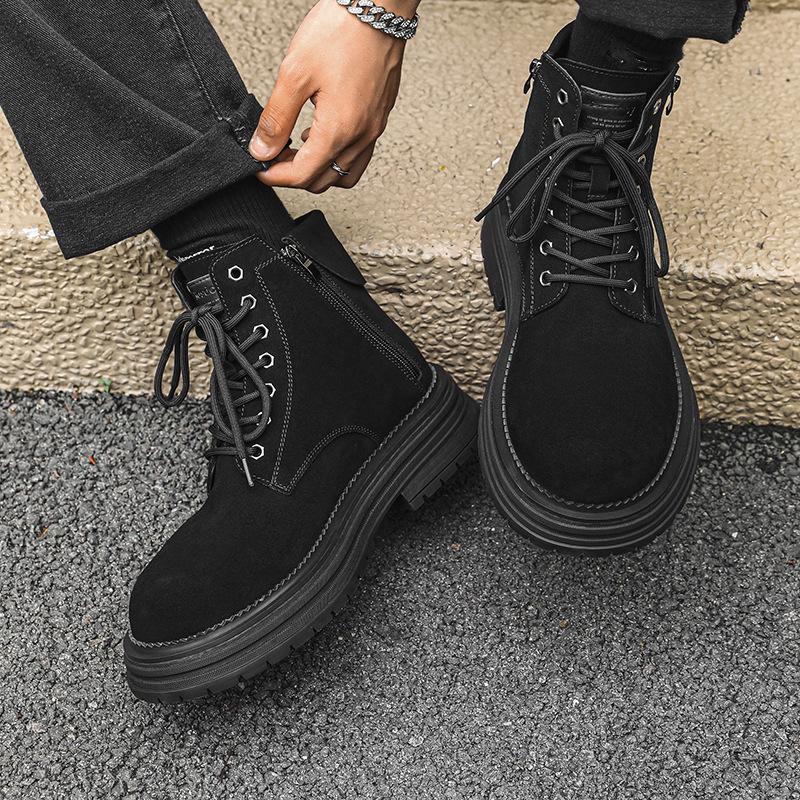 New men's Martin boots autumn and winter casual trend versatile tooling boots big head heightening couple boots 81589-J