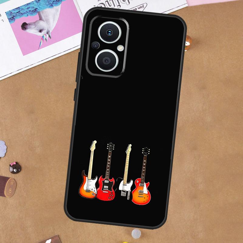 Vintage Music Guitars For OPPO Reno 13F 11F 12F 14F 10 11 12 13 14 Pro 8T 7 8 Lite OPPO Find X9 X8 X6 X5 Pro Case