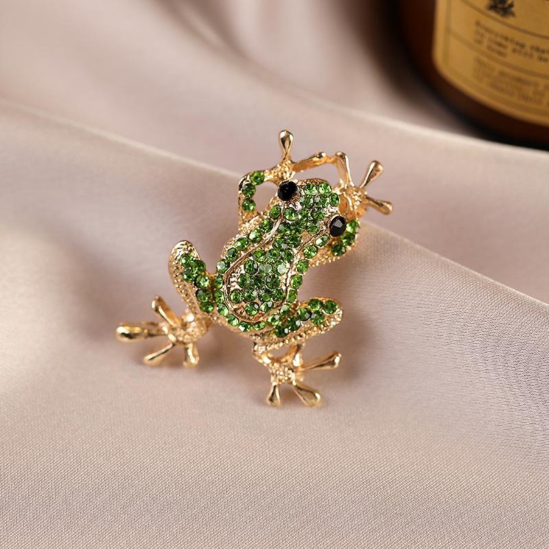 Diamond-encrusted Frog High-end Brooch, Rhinestone, Reptile Corsage, Coat, Overcoat Accessory, Brooch and Accessory