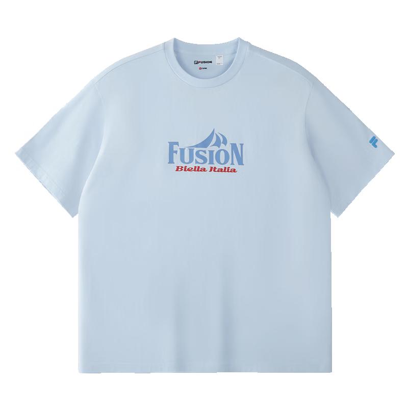 FILA FUSION Unisex Loose Cotton Graphic Knit T-Shirt S