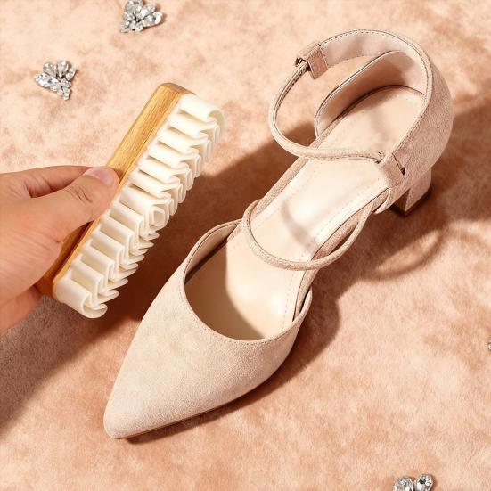 1/2/3/5Pcs Suede Shoe Brush Eraser Set Natural Wood Handle Soft Crepe Cleaning Eraser Shoe Scrubbing Brush Multifunctional Cleaner