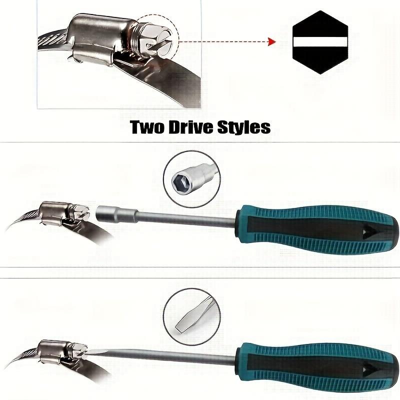 Hose Clamp, DIY 200 cm with 5 Fasteners of Perforated Metal Strap of Perforated Metal Strap, 304 Stainless Steel Hose Featuring Worm Gear Clamp
