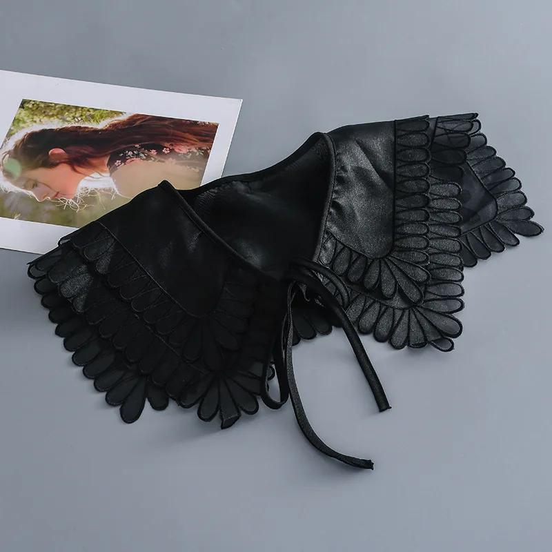 

Белый Черный Вышивка Ложный Воротник для Женщин Банты Шаль Девушки Рубашка Блузка Съемный Воротник Шарф Шейный Платок Ложный Воротник