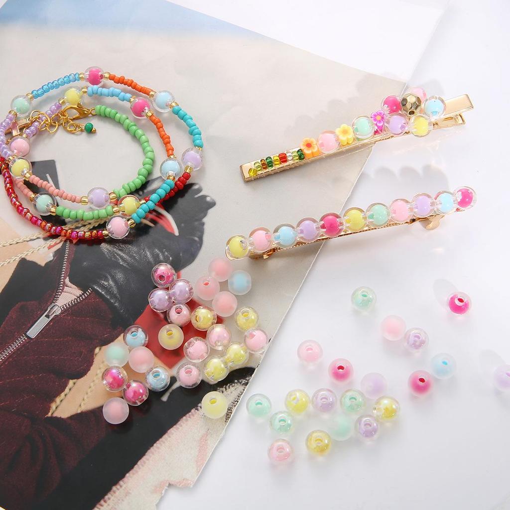 Frosted Acrylic Round Beads for DIY Jewelry and Beading Accessories