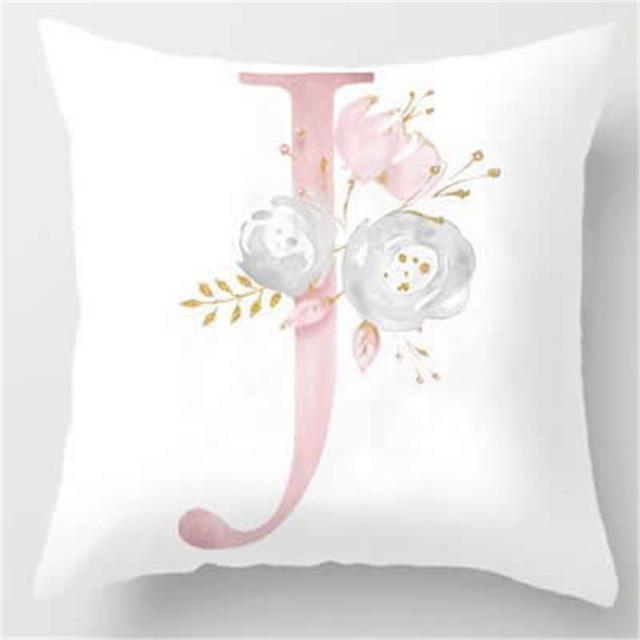 Ins Nordic Pillowcase Design Pink Letter Cushion Pillowcase Car Sofa Waist Design Home Furnishing