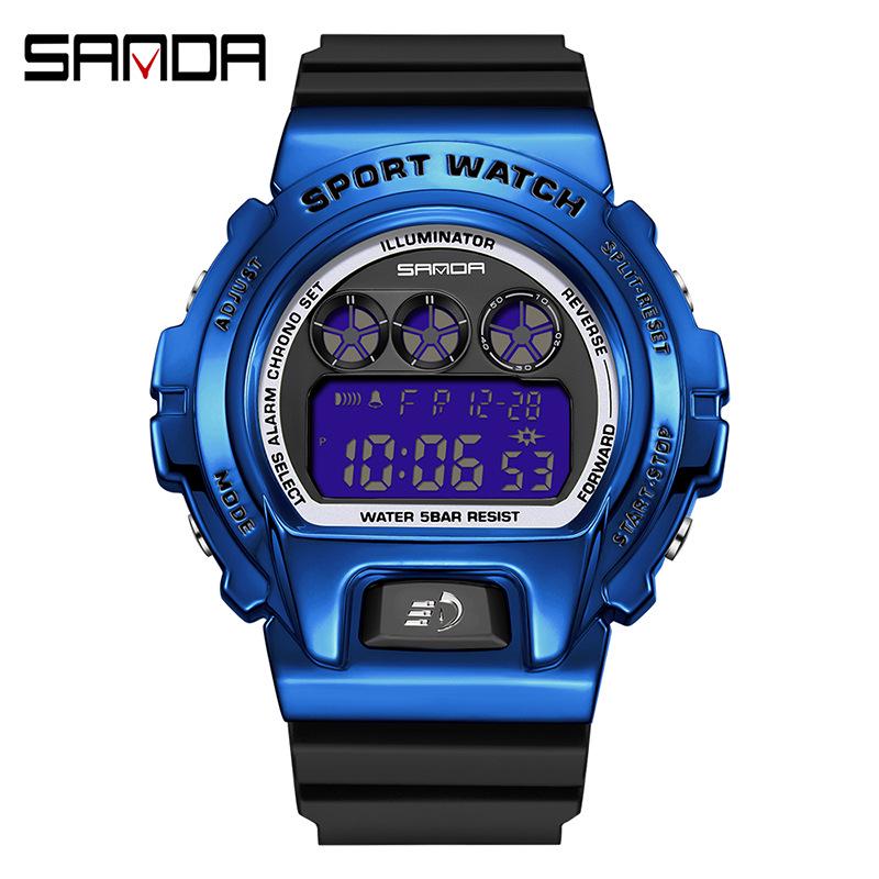 Sanda Unisex Harajuku Sports Watch: Multifunctional, Waterproof, with Raise Hand Light.